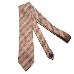 Kenneth Cole Reaction 100% Silk Geometric Men's Neck Tie Vintage